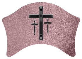 DABAN 517 BK SH OR Black 3 Crosses Shimmer Orchid Background